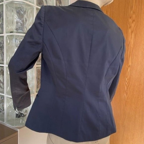 HUGO BOSS NAVY BLUE BLAZER Fitted, Cotton Blend, Size 4 - Picture 2 of 10